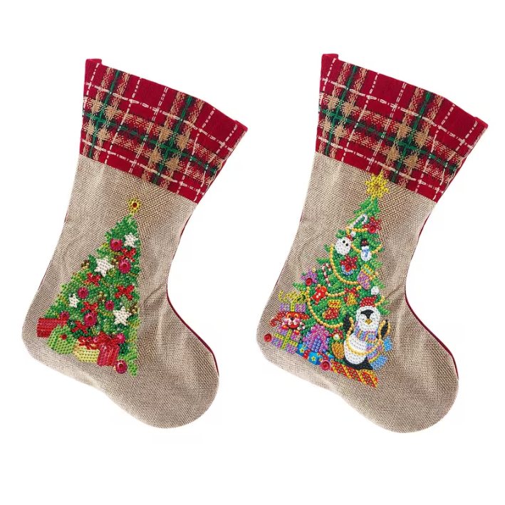 Diamond Painting - joulusukat – Joulukuusisetti-Diamond Painting