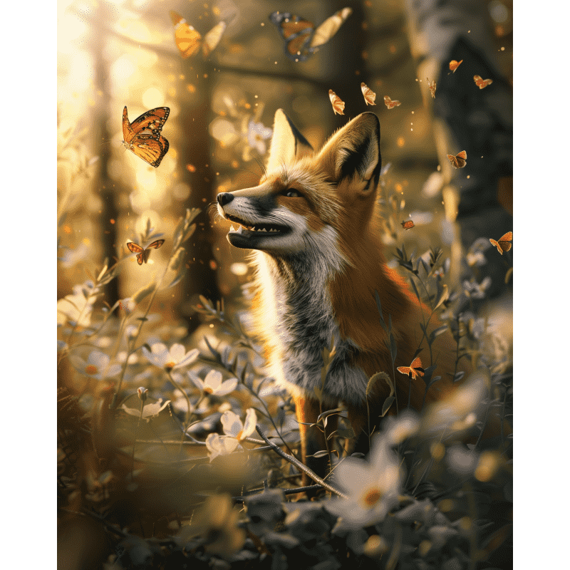 Diamond painting - Kettu ja perhonen