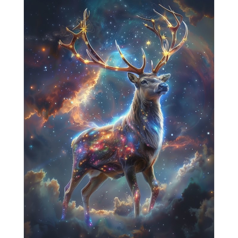 Diamond painting - Majesteettinen peura pilvissä