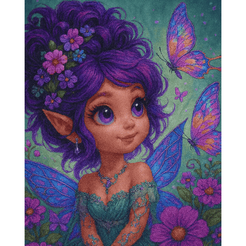 Diamond painting - Violetti keiju