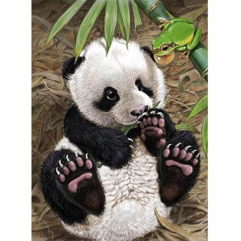 Baby panda Diamond painting | Eigen foto | Dieren | Kopen | Dikke dames | Action | Nederland | Steentjes | Diamant | De Diamond Painter