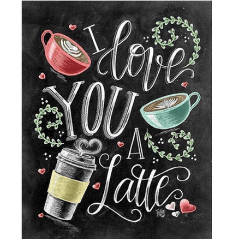 I love you a latte Diamond painting | Eigen foto | Dieren | Kopen | Dikke dames | Action | Nederland | Steentjes | Diamant | De Diamond Painter