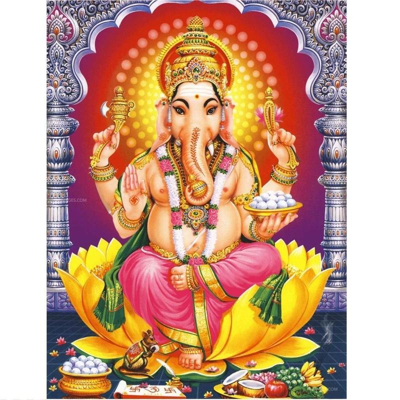 Lord Ganesha Diamond painting | Eigen foto | Dieren | Kopen | Dikke dames | Action | Nederland | Steentjes | Diamant | De Diamond Painter