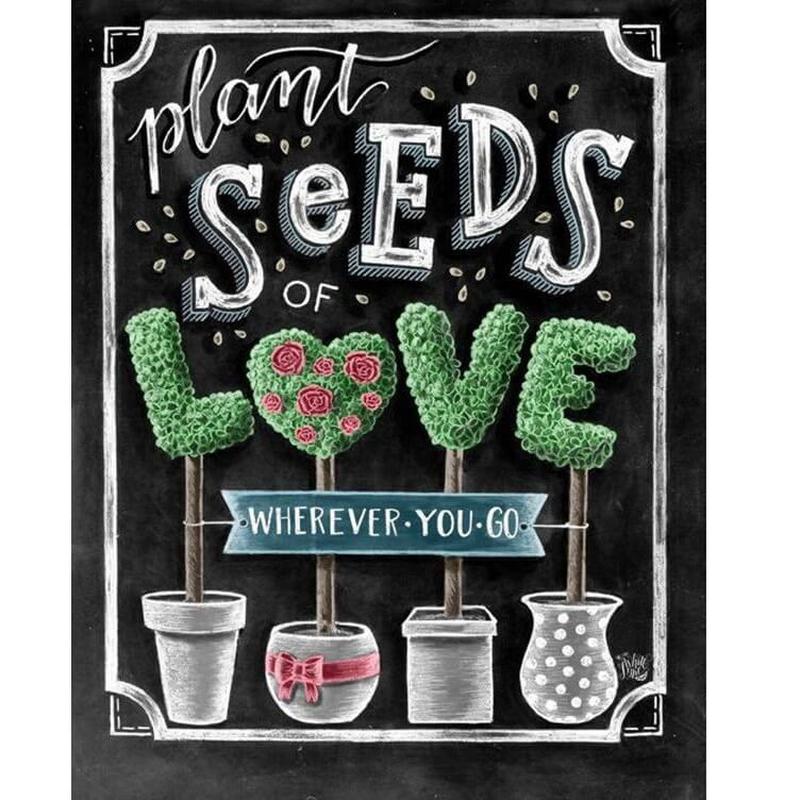 Seeds of love Diamond painting | Eigen foto | Dieren | Kopen | Dikke dames | Action | Nederland | Steentjes | Diamant | De Diamond Painter