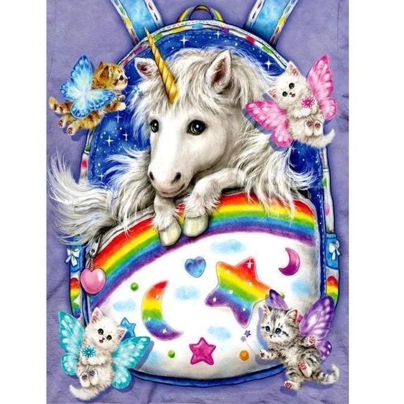 Unicorn backpack Diamond painting | Eigen foto | Dieren | Kopen | Dikke dames | Action | Nederland | Steentjes | Diamant | De Diamond Painter