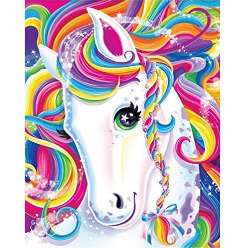 Unicorn met vlecht Diamond painting | Eigen foto | Dieren | Kopen | Dikke dames | Action | Nederland | Steentjes | Diamant | De Diamond Painter